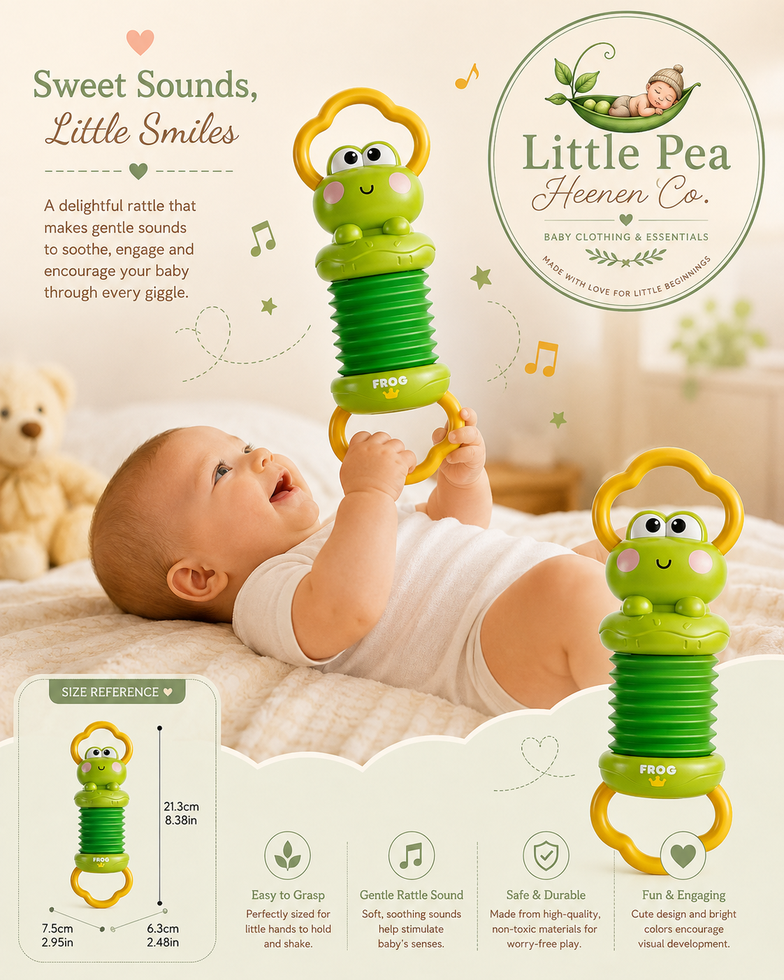 Frog Baby Rattle Toy